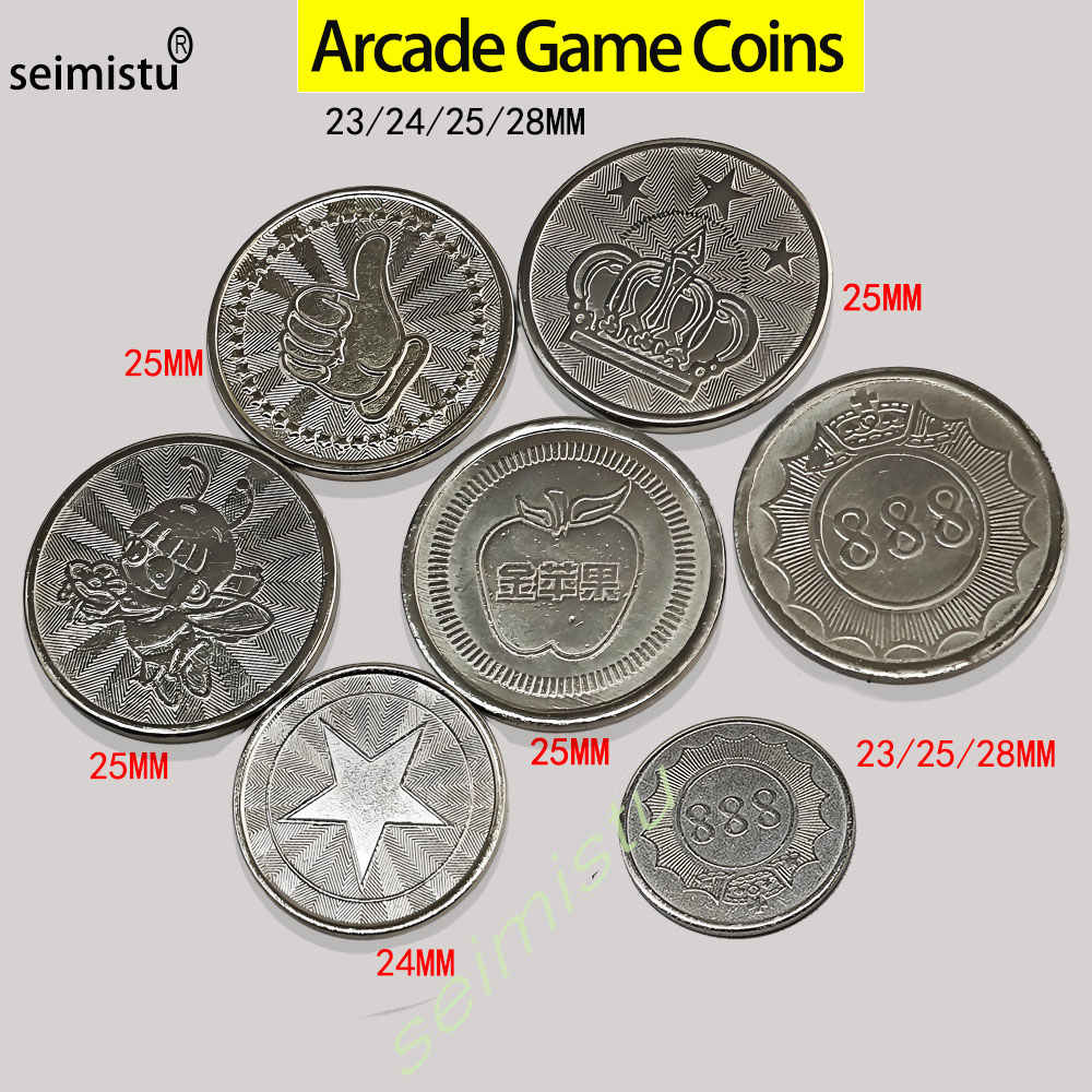 Arcade Game Coin - 100pcs Stainless Steel 23/24/25mm Tokens Crown